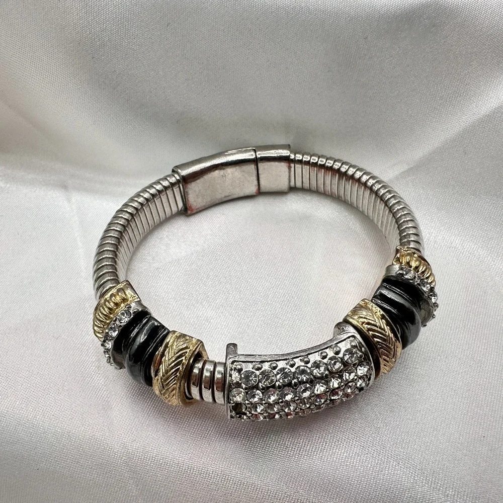 Vintage Y2K Clear Rhinestone Bracelet Retro Statement Women's Classic Jewelry